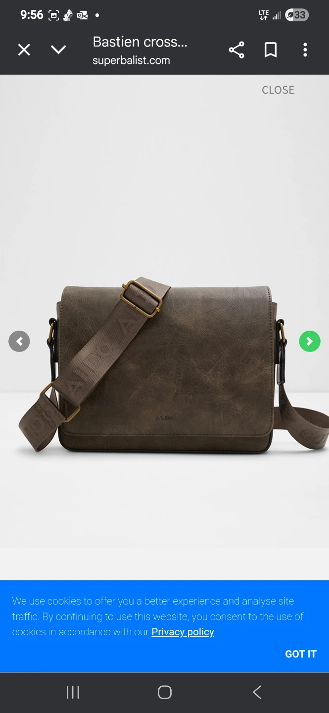 Aldo Dark Brown Messenger Bag