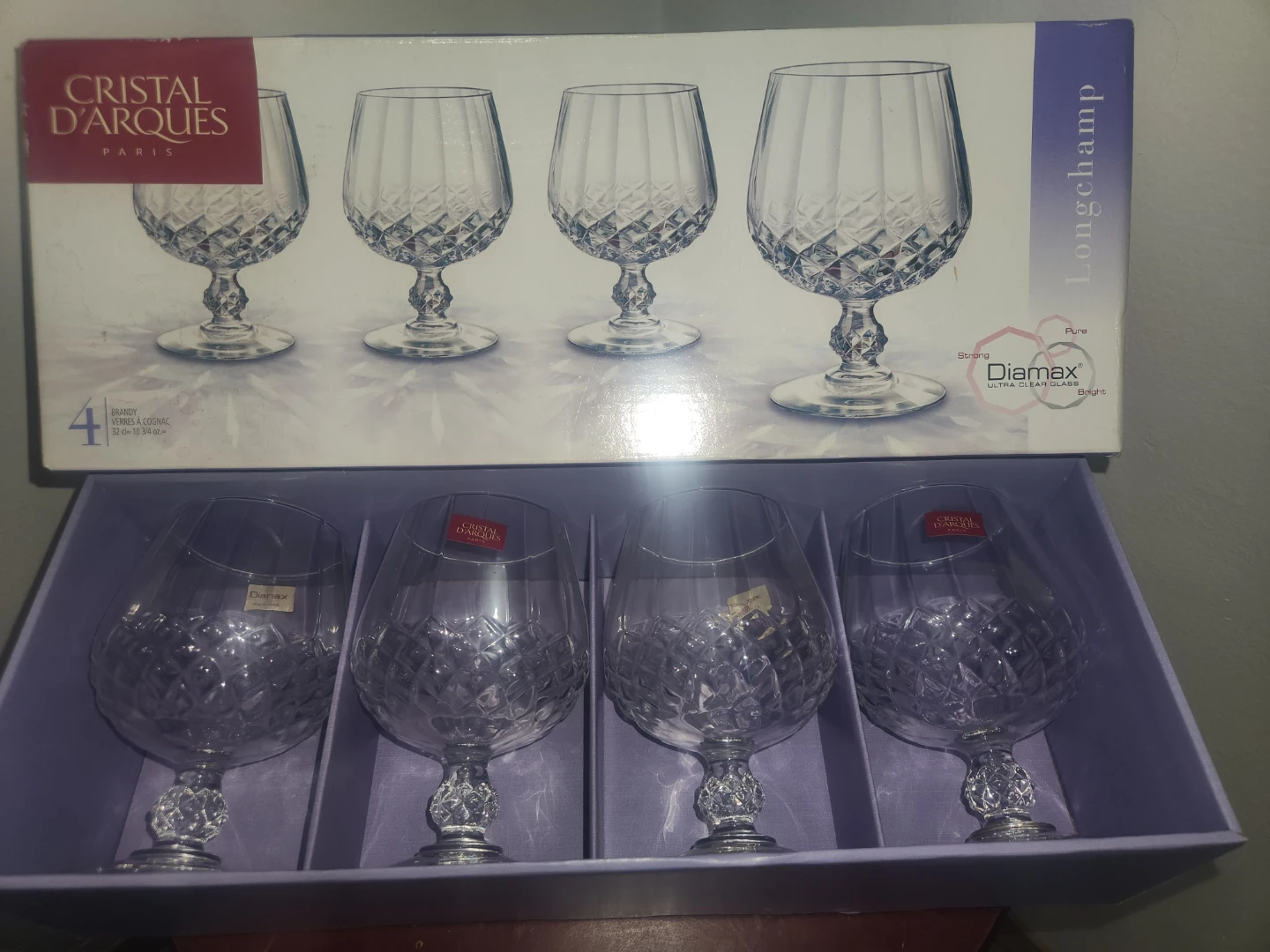 Cristal d'Arques Brandy Glasses Set of 4