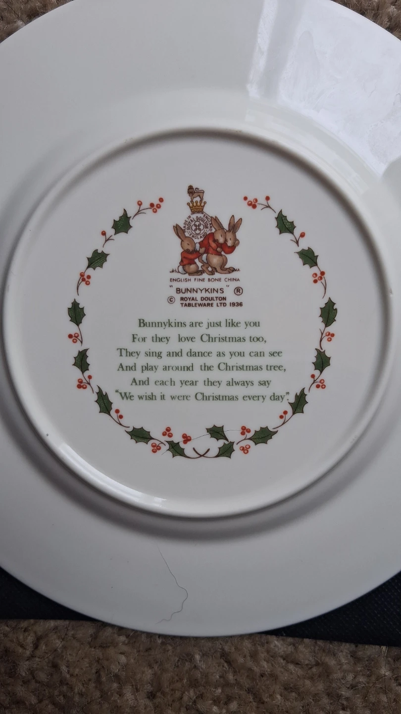 Bunnykins "A Merry Christmas" Plate - photo 4