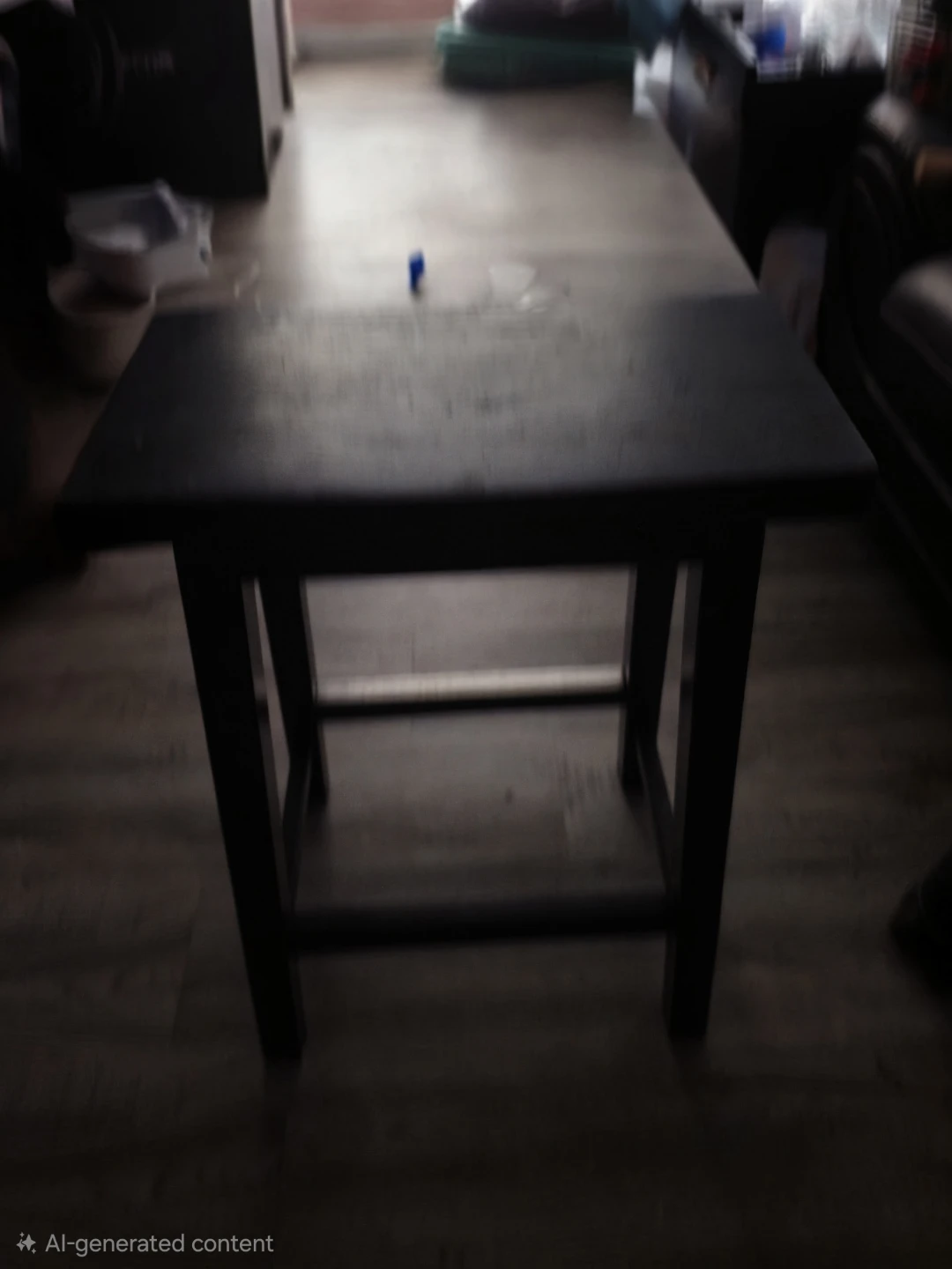 Black Wooden Stool - photo 2