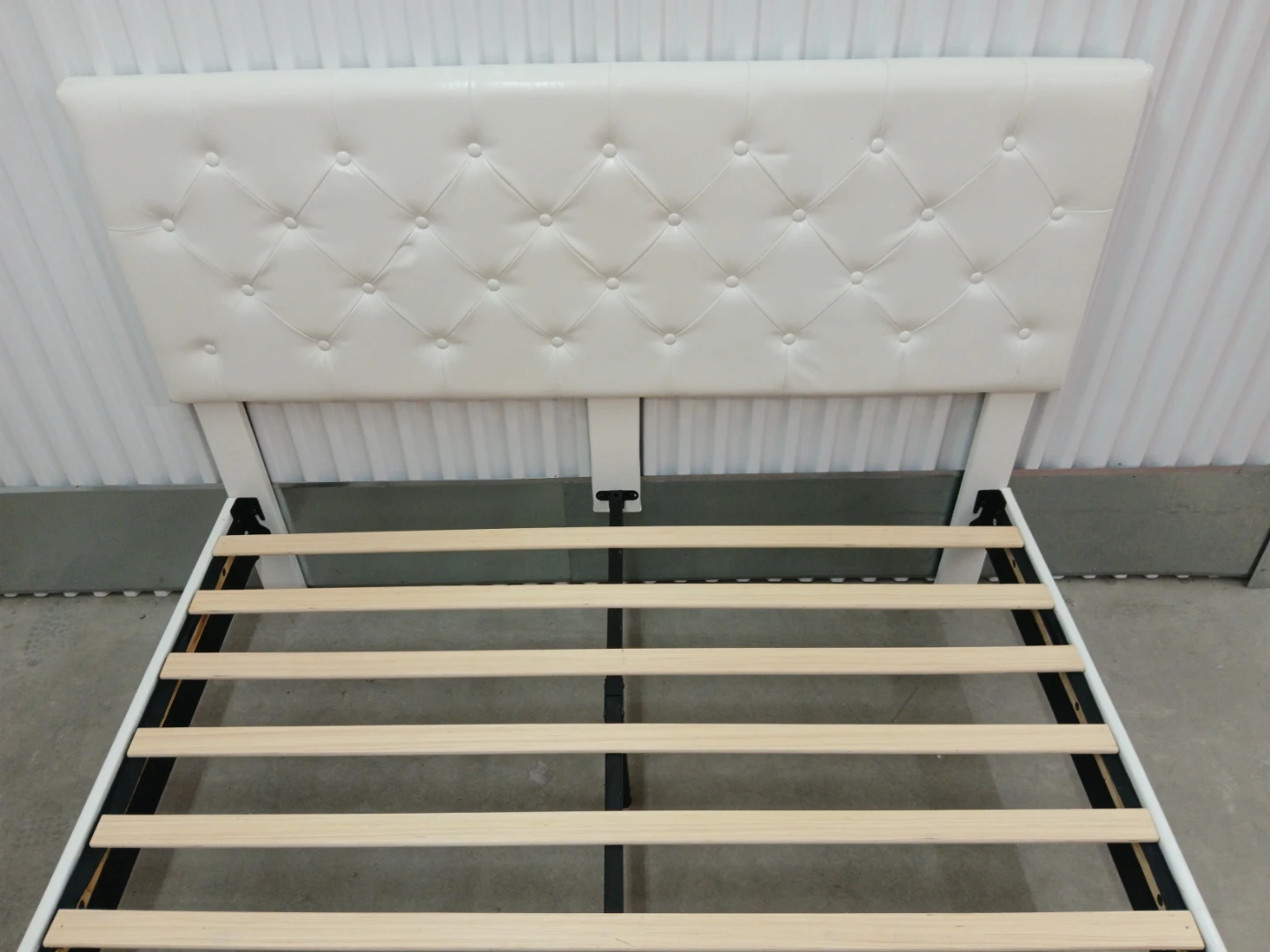 Queen size Faux Leather Tufted Headboard Bed Frame - photo 4