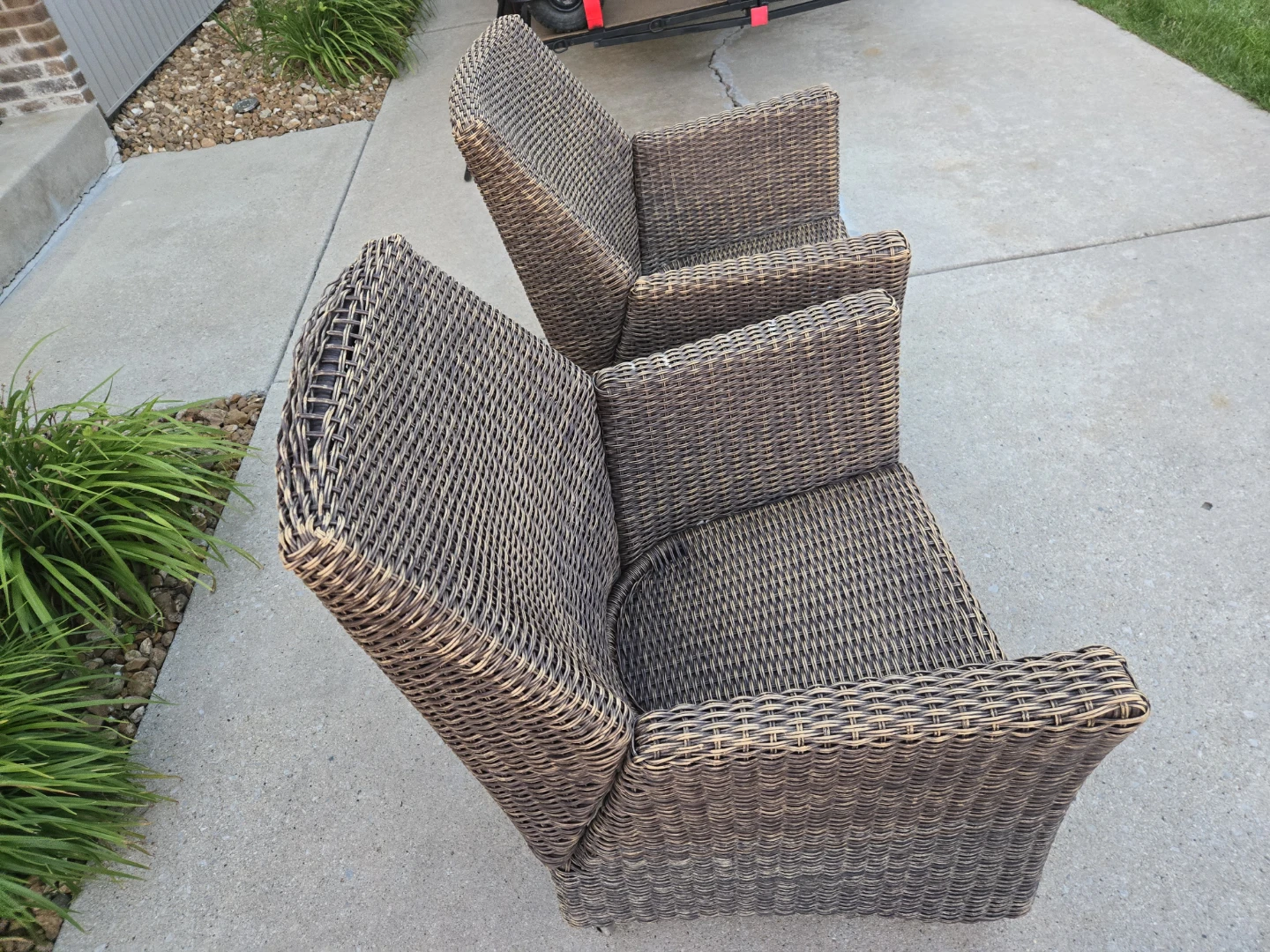 Wicker Arm Chairs with Wheels - Set of 2 - photo 2