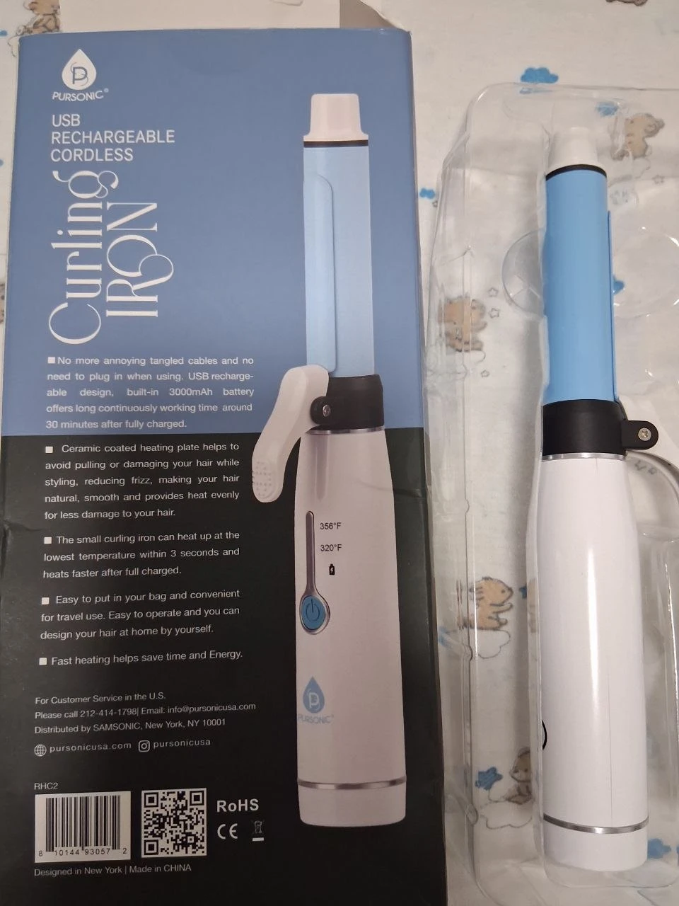 Pursonic USB Rechargeable Cordless Curling Iron - photo 3
