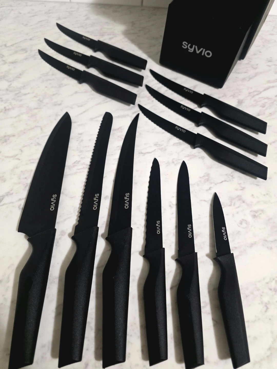 Syvio 14-Piece Kitchen Knife Set with Block