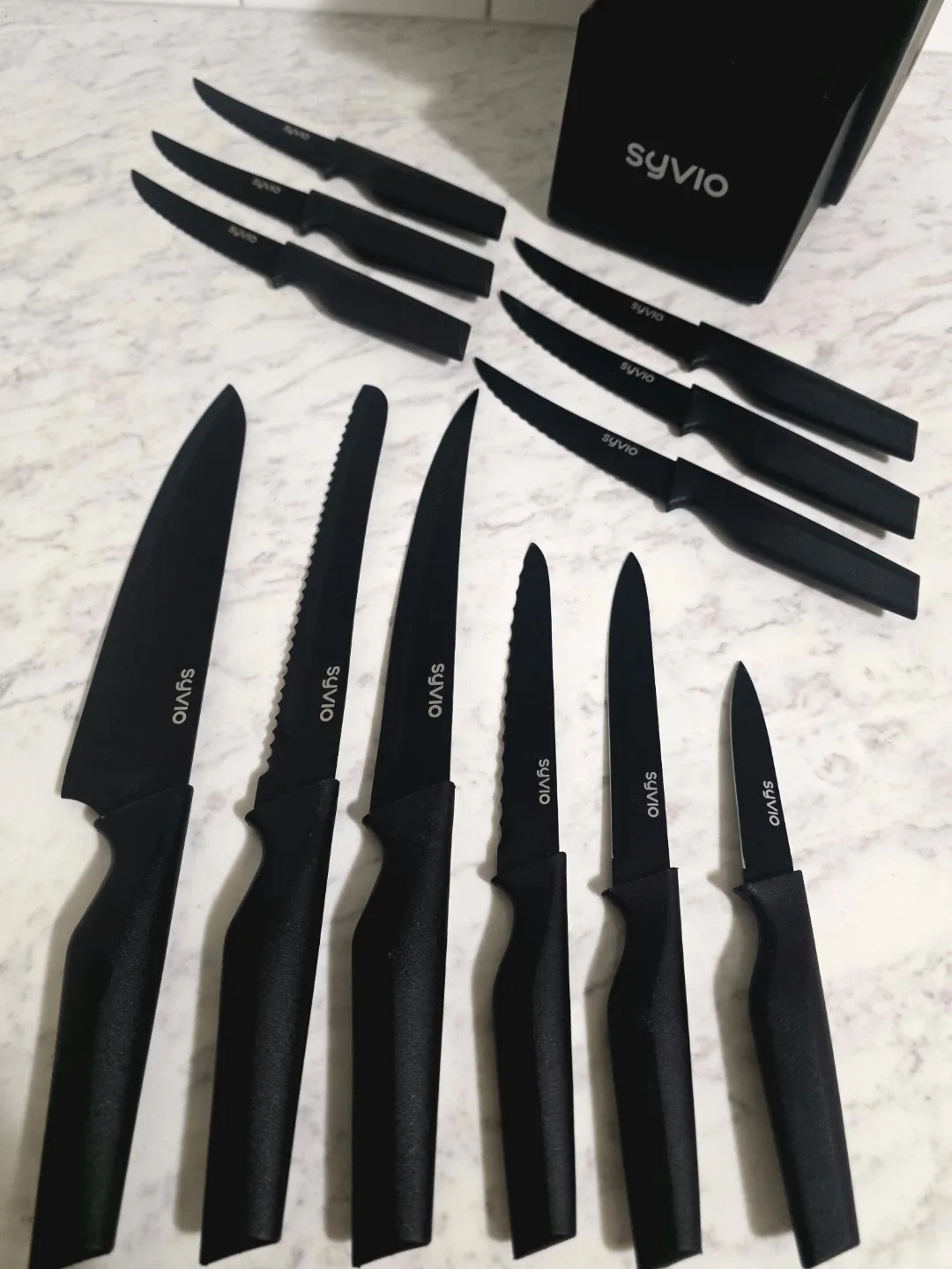 Syvio 14-Piece Kitchen Knife Set with Block