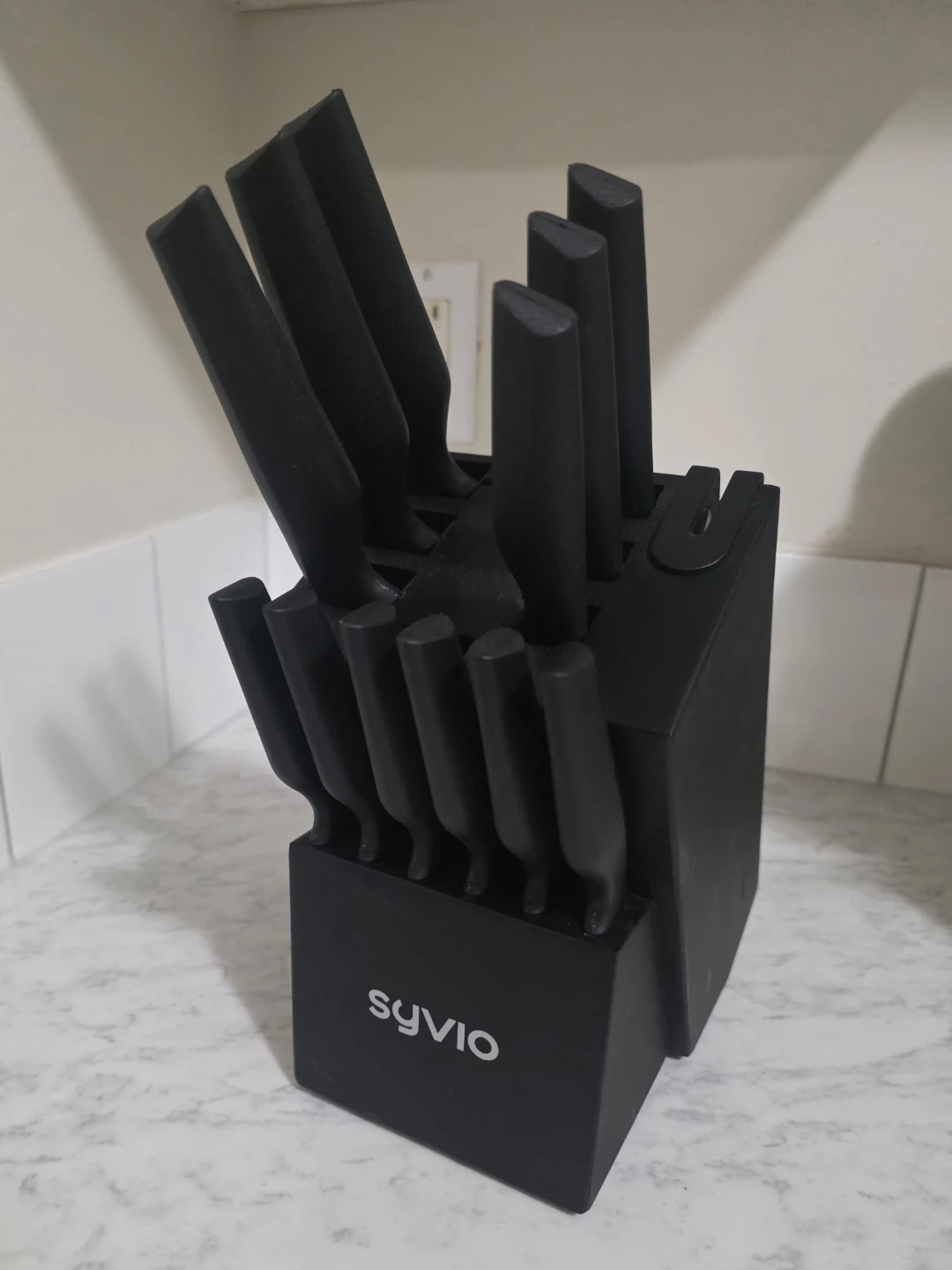 Syvio 14-Piece Kitchen Knife Set with Block - photo 2