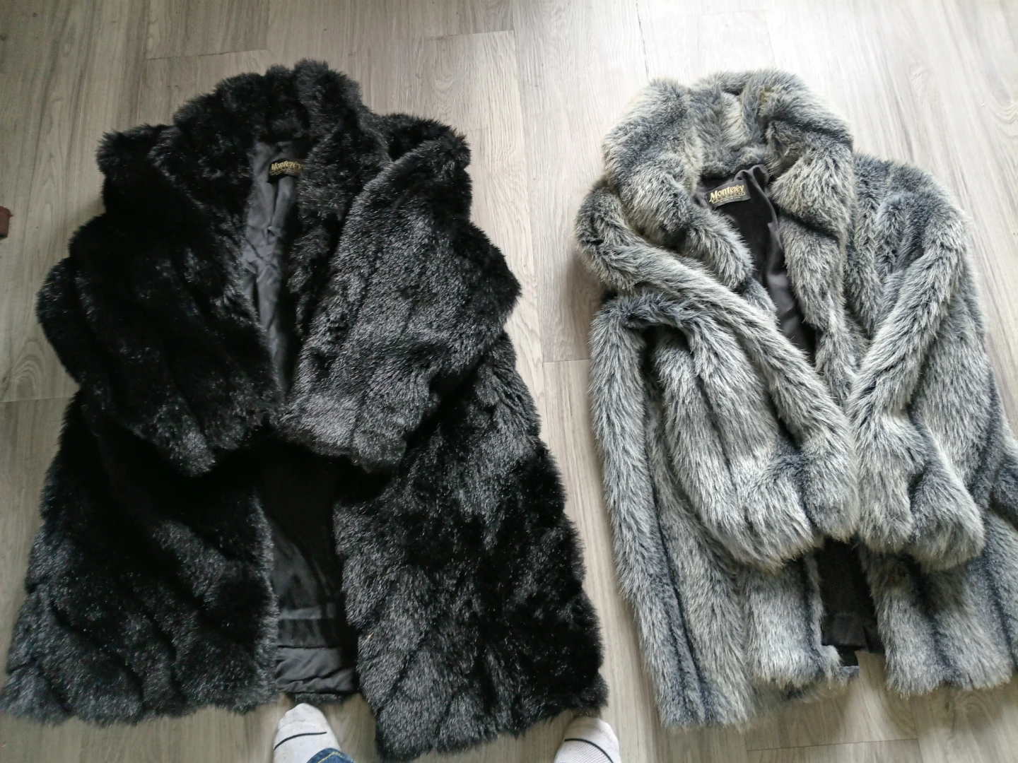 Monterey Faux Fur Coats - Black & Grey