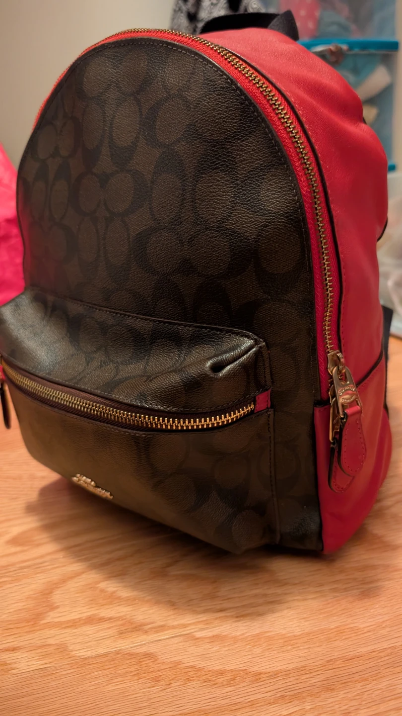 Coach Signature Backpack - Red and Black - photo 3