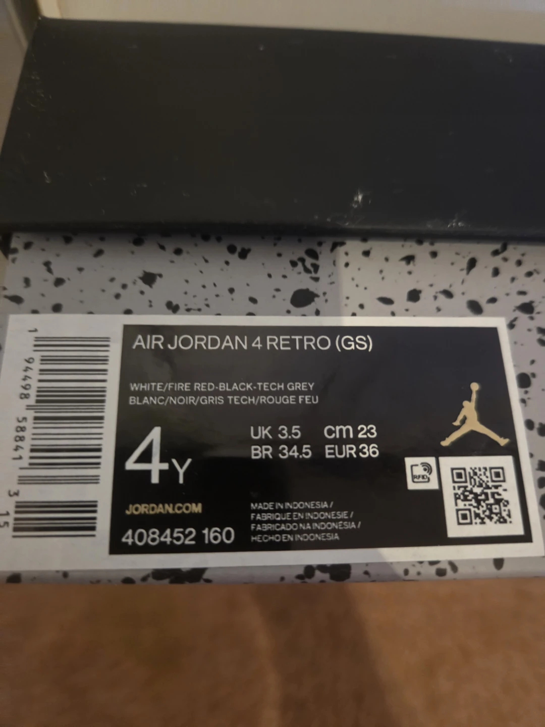 Air Jordan 4 Retro (GS) White/Fire Red Size 4Y - photo 2