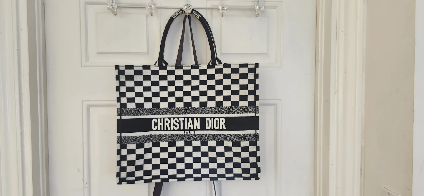 Christian Dior Tote Bag - Black and White Checkered