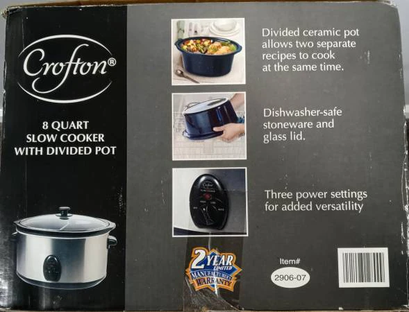 8 Quart Slow Cooker With Divided Pot (Brand New) - photo 3