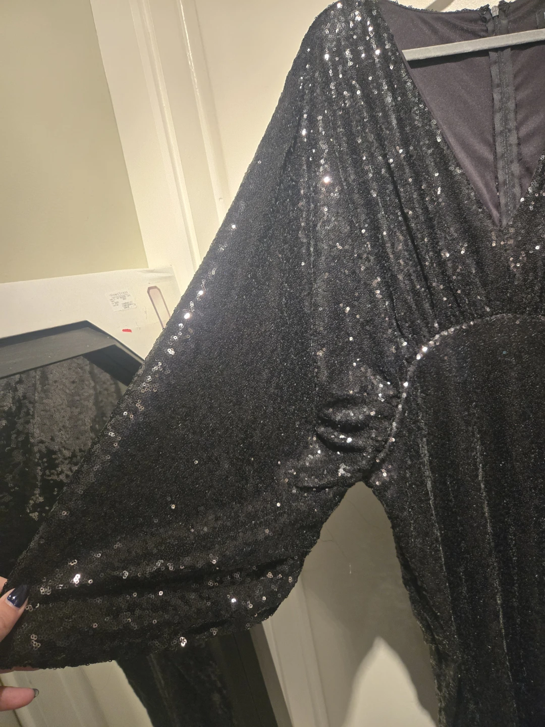 ELOQUII Black Sequin V-Neck Dress - photo 3