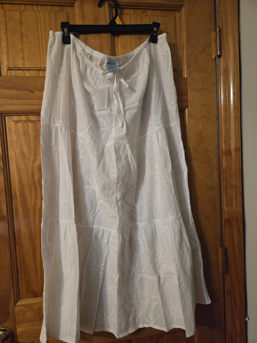 Shade & Shore White Tiered Maxi Skirt XL