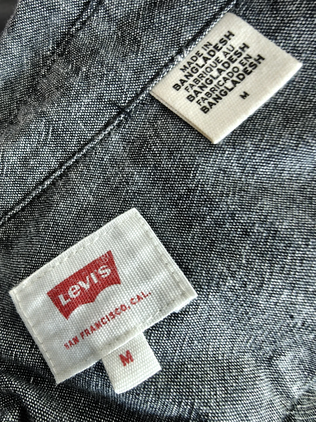 Levi's Button-Up Shirt - Grey, Size M - photo 3