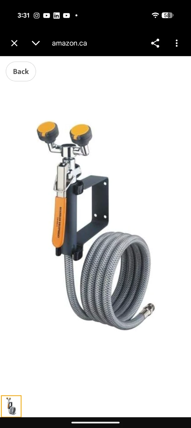 Guardian Equipment G5026 Wall Mtd Dual Hd Eye Wash