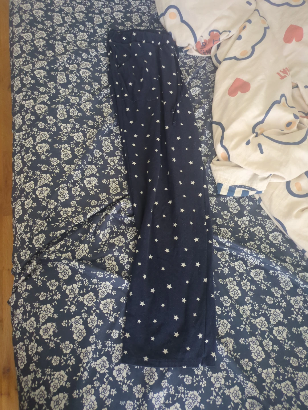 Navy Blue Pajama Pants with White Stars - photo 2