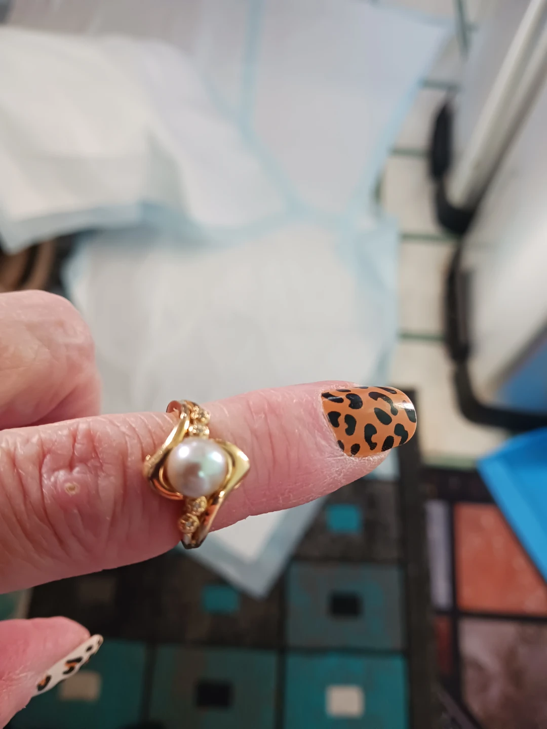 Vintage 1982 14K Gold Hawaiian Blue Pearl Ring