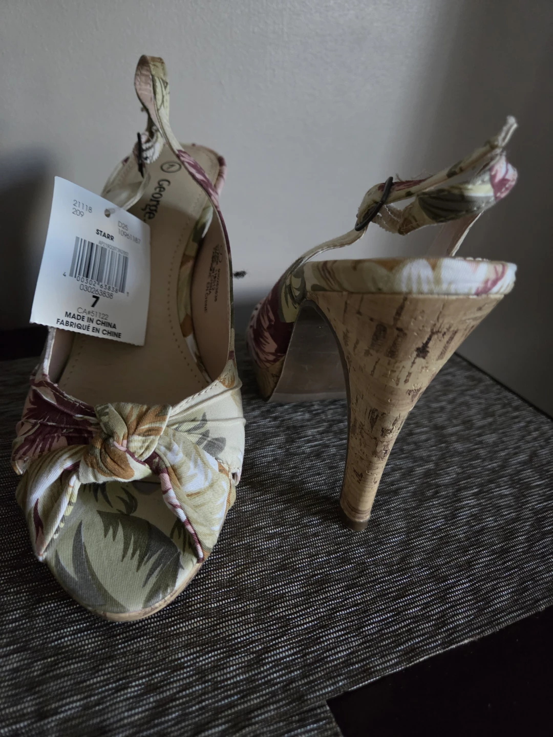 George Floral Slingback Heels - Size 7