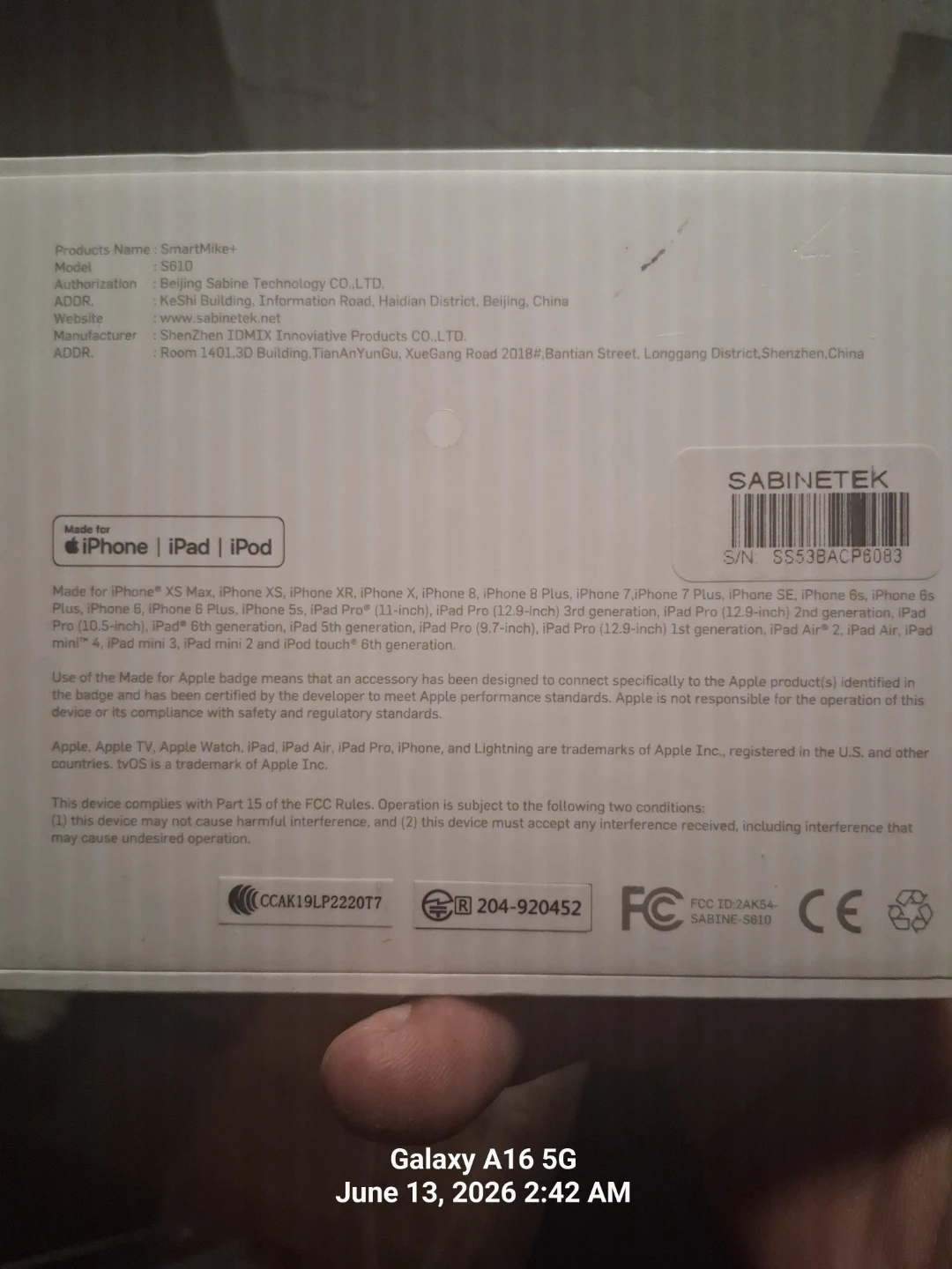 Sabinetech SmartMike+ Microphone
