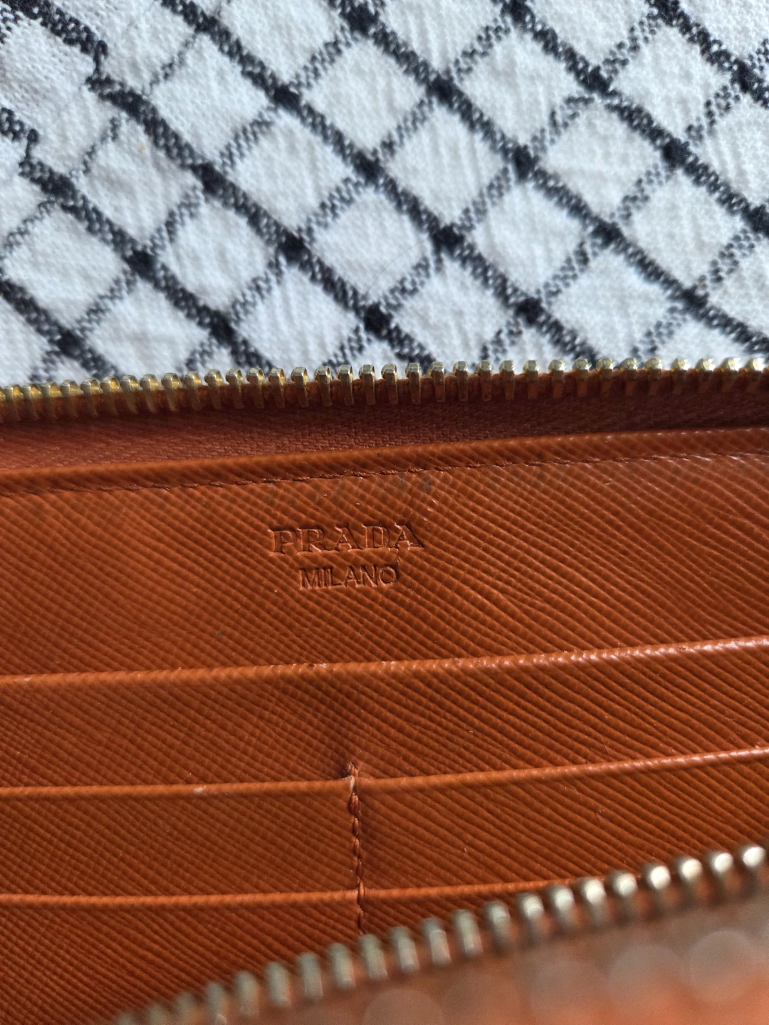 Prada Orange Saffiano Leather Zip Around Wallet - photo 2