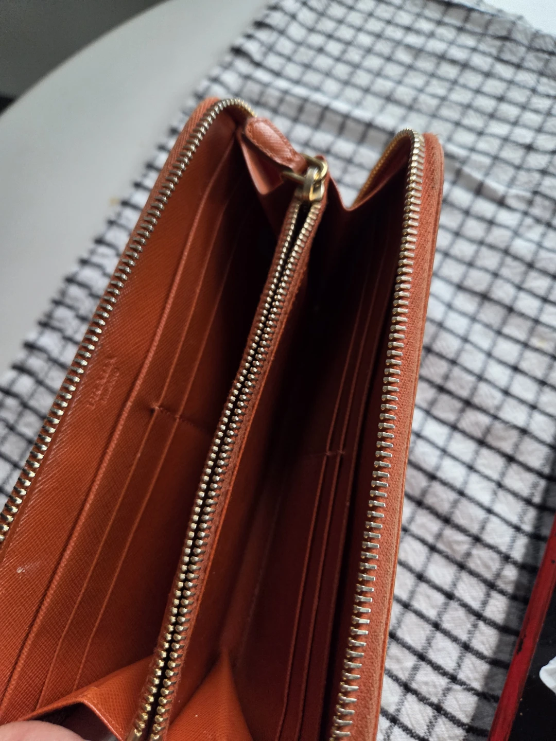 Prada Orange Saffiano Leather Zip Around Wallet - photo 3
