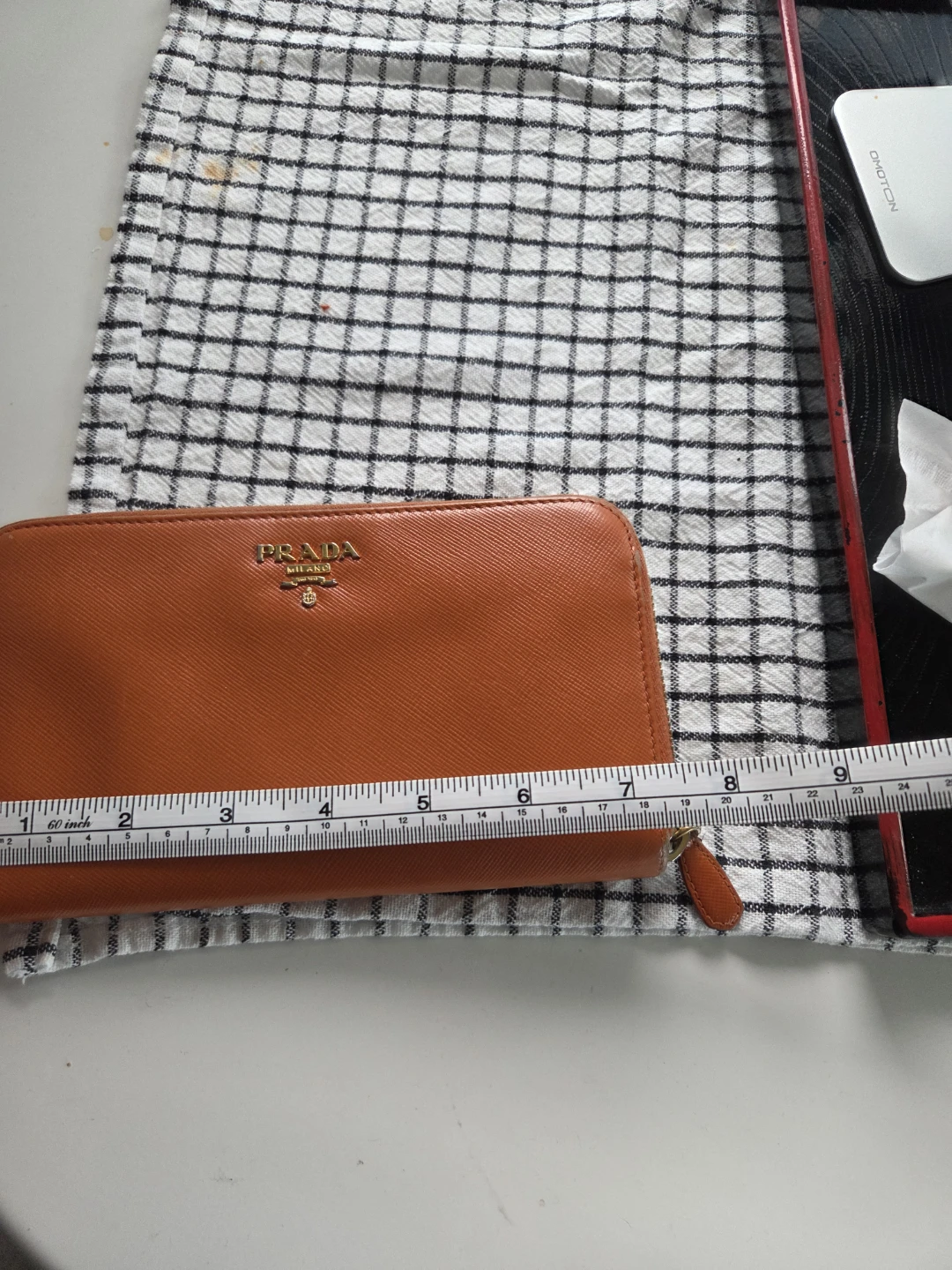 Prada Orange Saffiano Leather Zip Around Wallet - photo 4