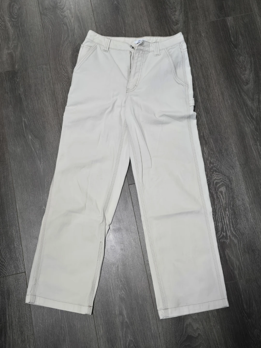 Aritzia TNA Greenwich white/beige carpenter pants