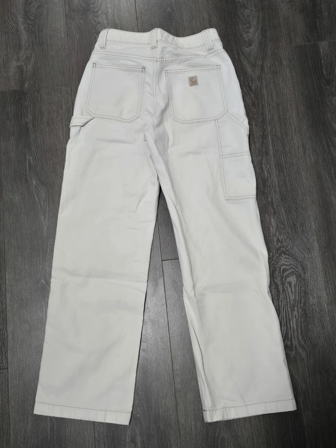 Aritzia TNA Greenwich white/beige carpenter pants - photo 2