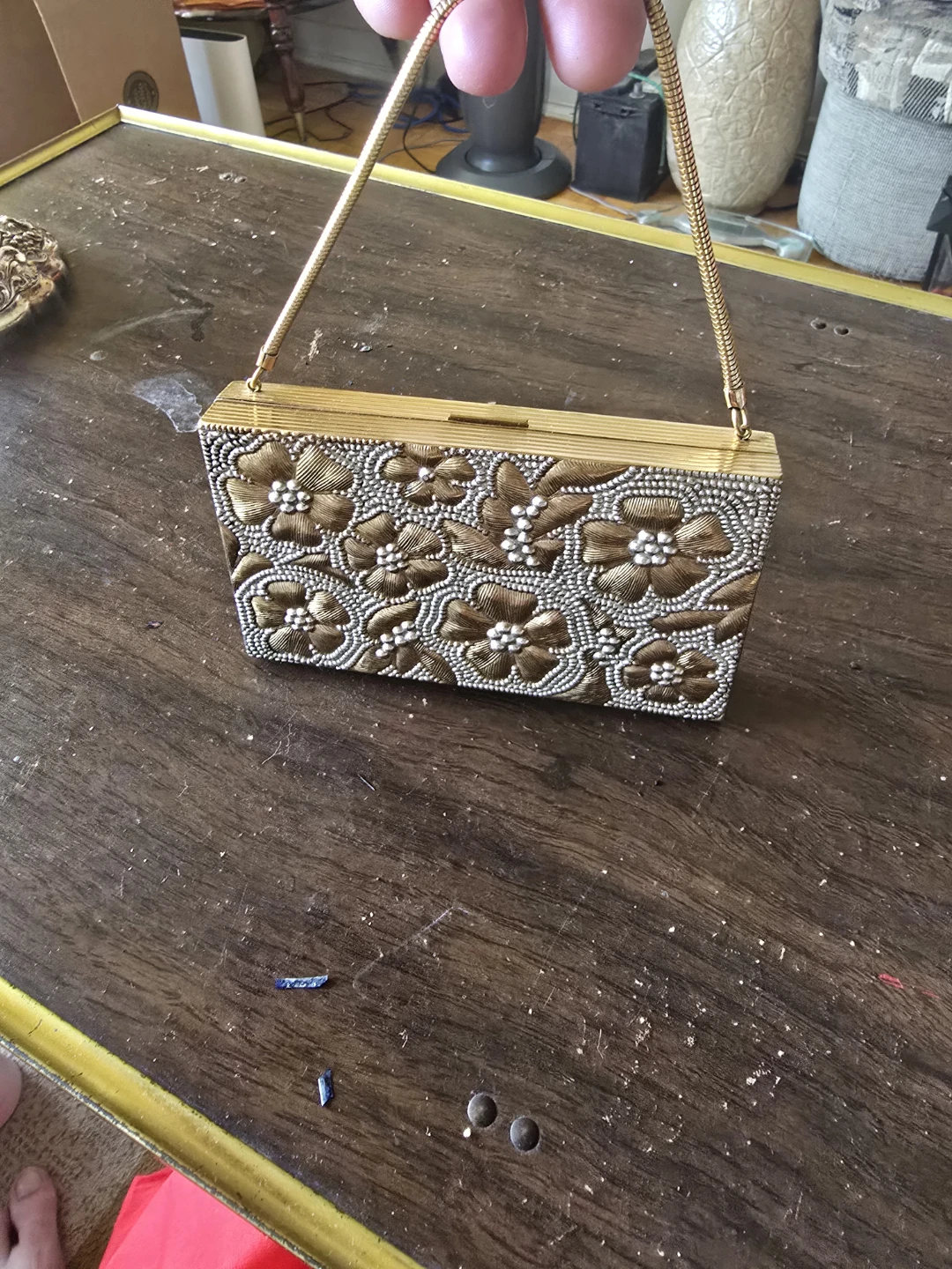 Evans minaudière clutch bag