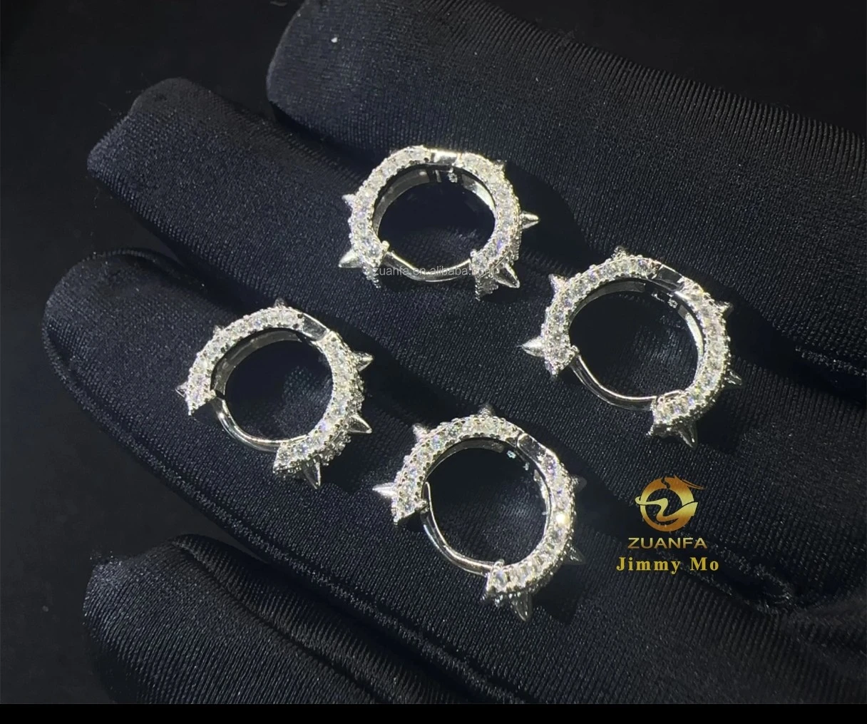 Spiked Studded Hoop Earrings - photo 5