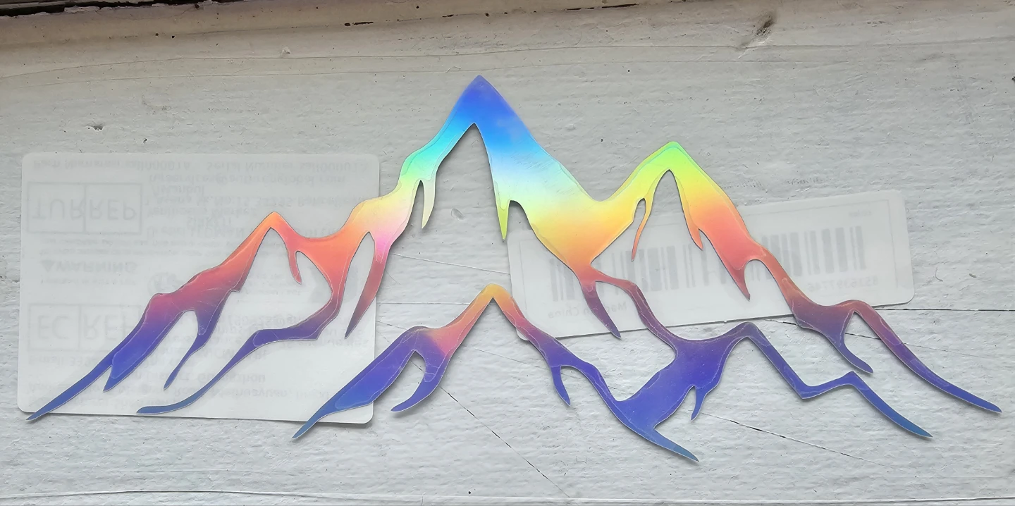 Holographic Mountain Sticker - Prismatic effect - Large