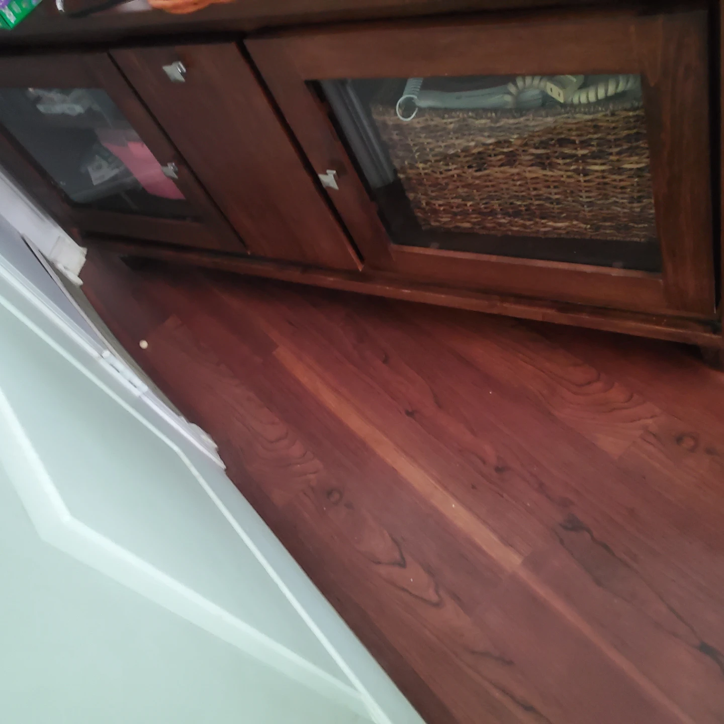 Tv stand Dark Cabinet with Glass Doors