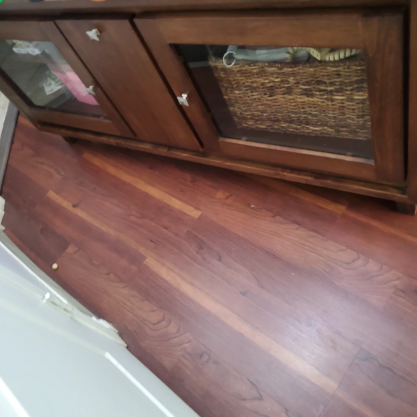 Tv stand Dark Cabinet with Glass Doors - photo 2