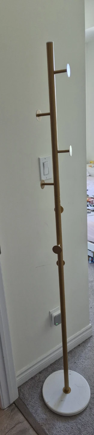 Gold Coat Rack with White Base
