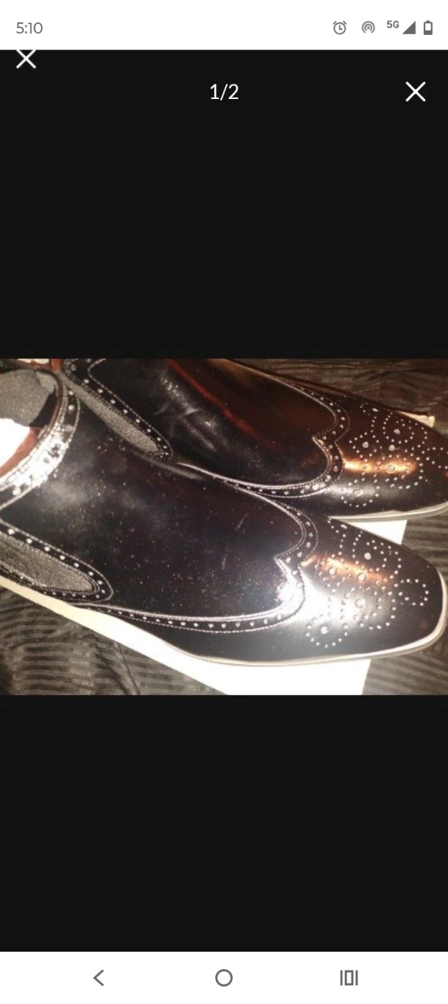 Stacy Adams Black Wingtip Slip-On Shoes