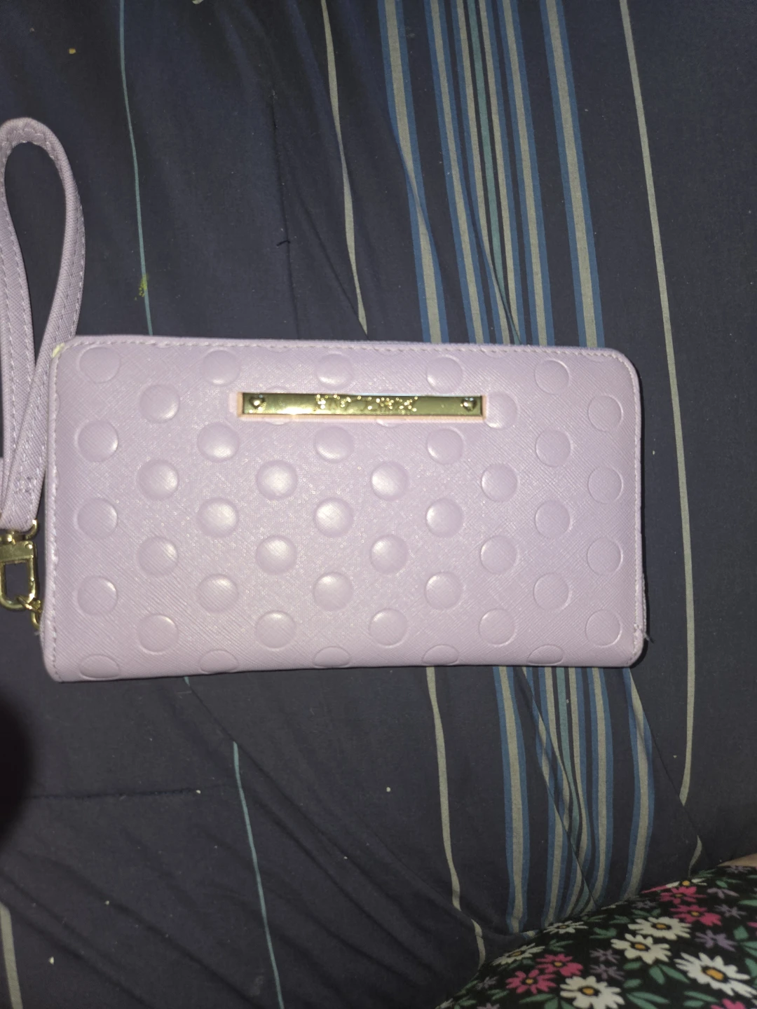 Betsey Johnson Lavender Polka Dot Wristlet Wallet