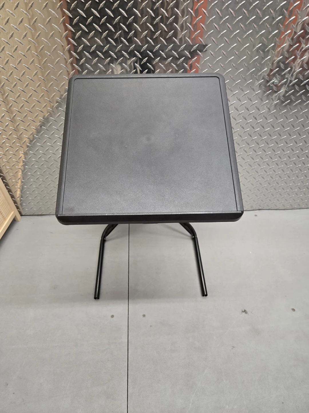 Adjustable Height Folding TV Tray Table - Black Laptop Desk - photo 3