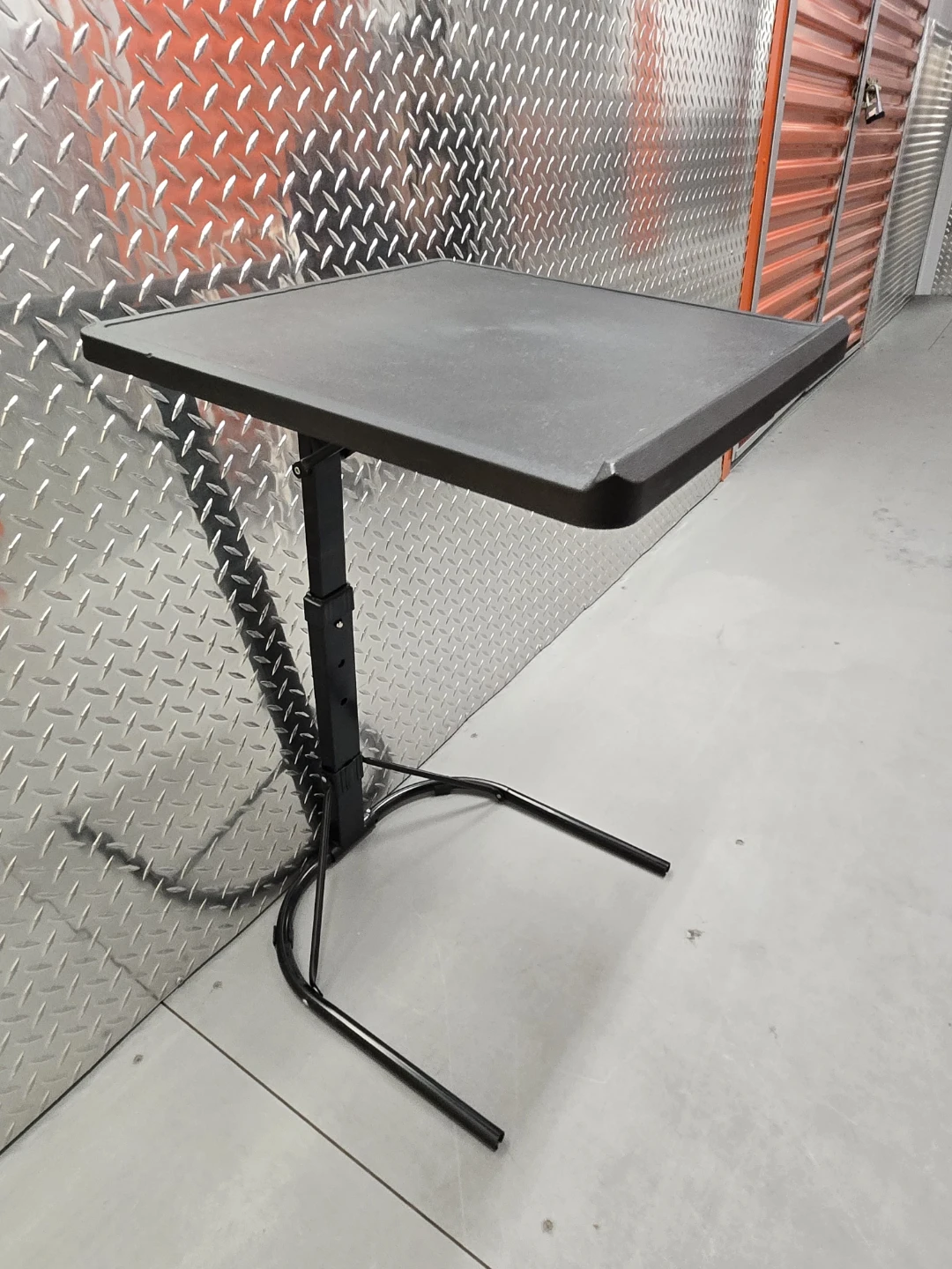 Adjustable Height Folding TV Tray Table - Black Laptop Desk - photo 5