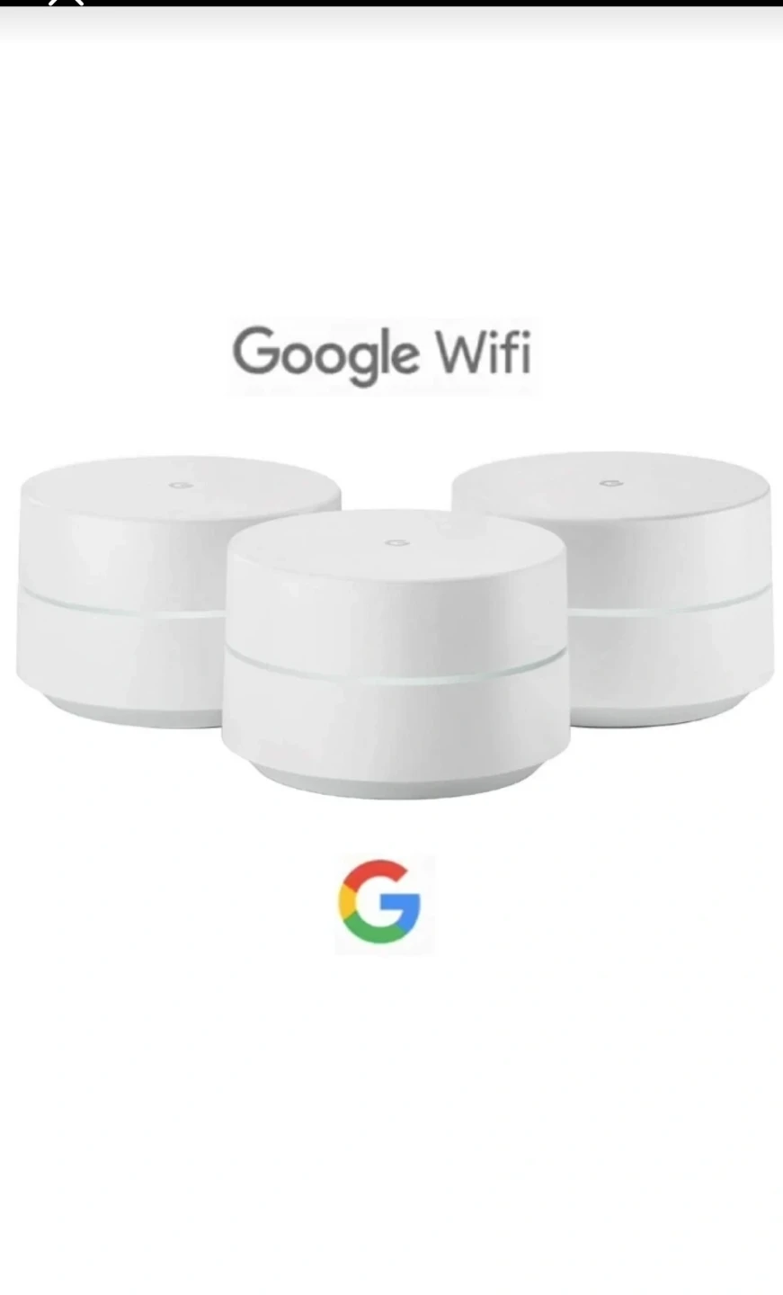 New never used  Google Whole Home Mesh Wi-Fi System (set of 3)