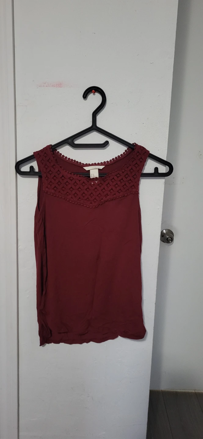 H&M Tank Top XS Burgundy