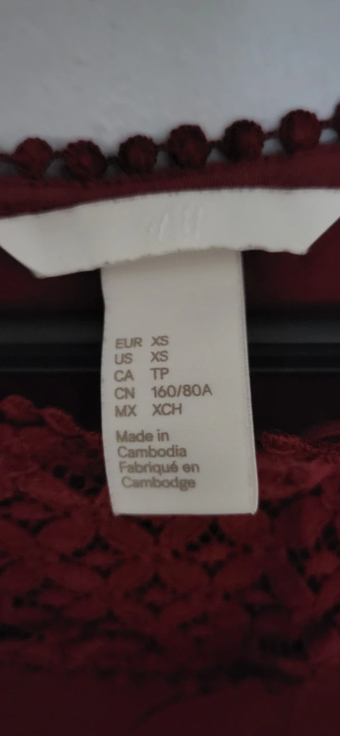 H&M Tank Top XS Burgundy - photo 2