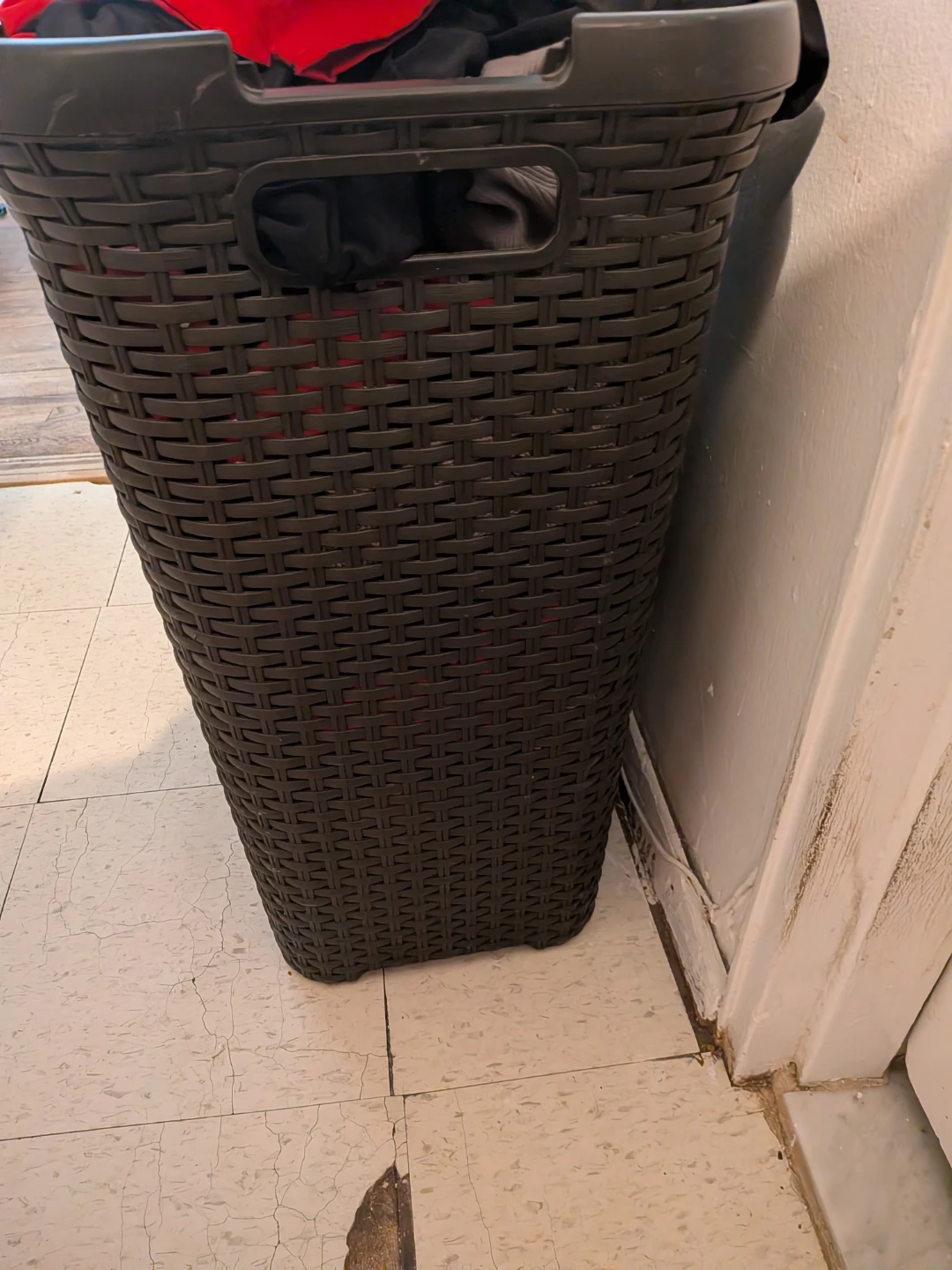Dark Gray Woven Laundry Hamper
