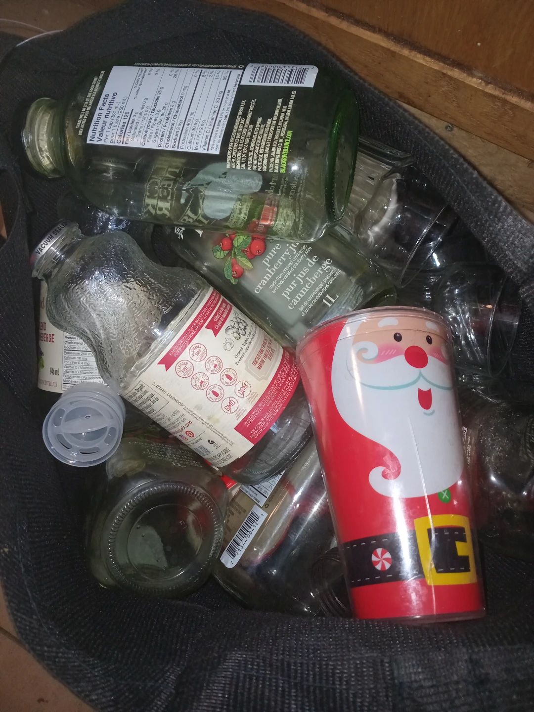 Empty glass bottles