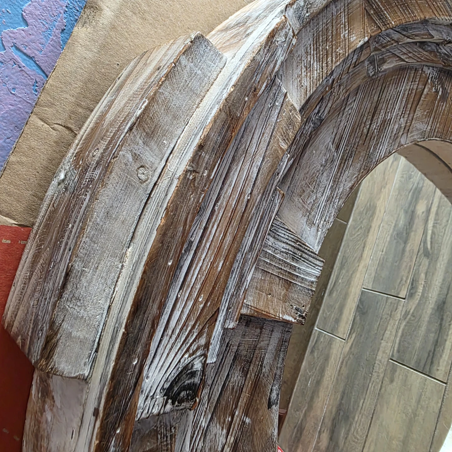 Rustic Wood Arch Mirror - photo 3