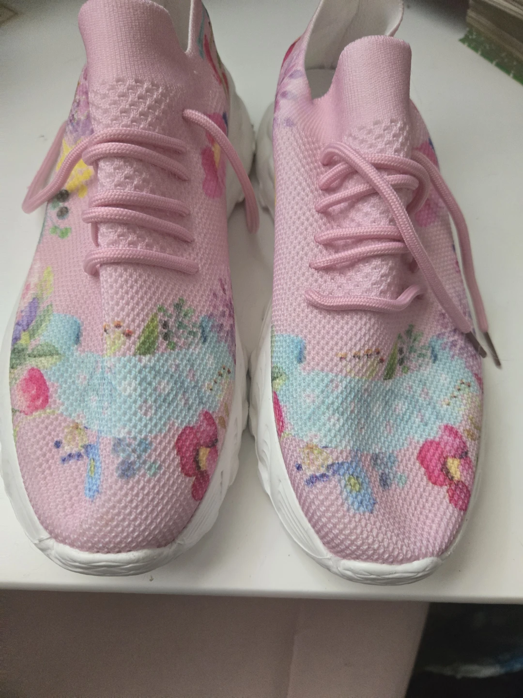 Pink Floral Print Sneakers - photo 2