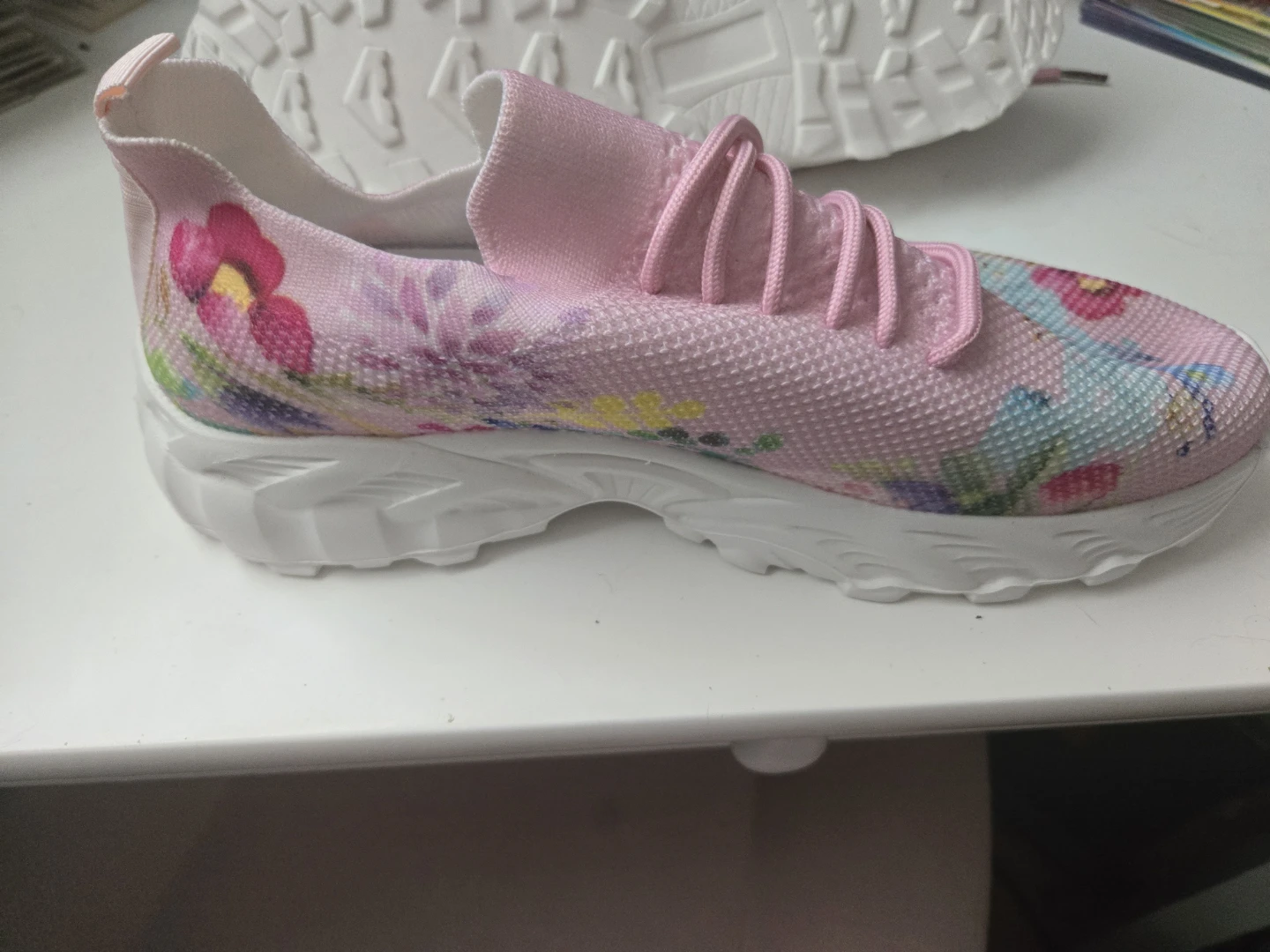 Pink Floral Print Sneakers - photo 3