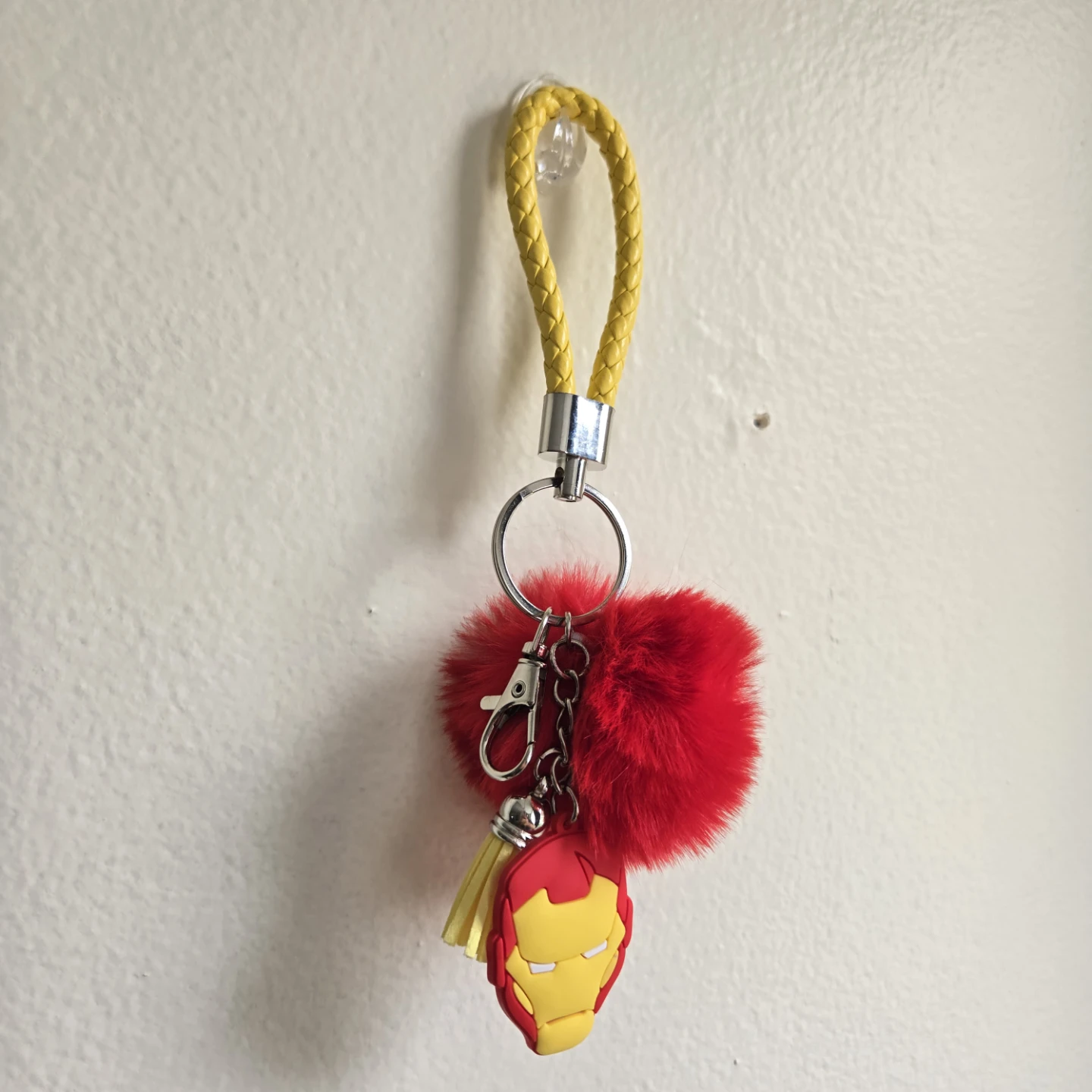 Iron Man Red/Yellow Pom Pom Keychain bag clip ⚽️ - photo 2
