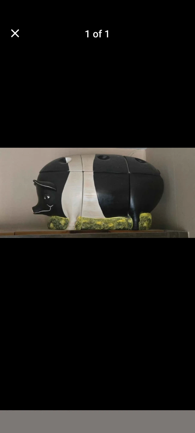 Black and White Pig Canister Cookie Jar