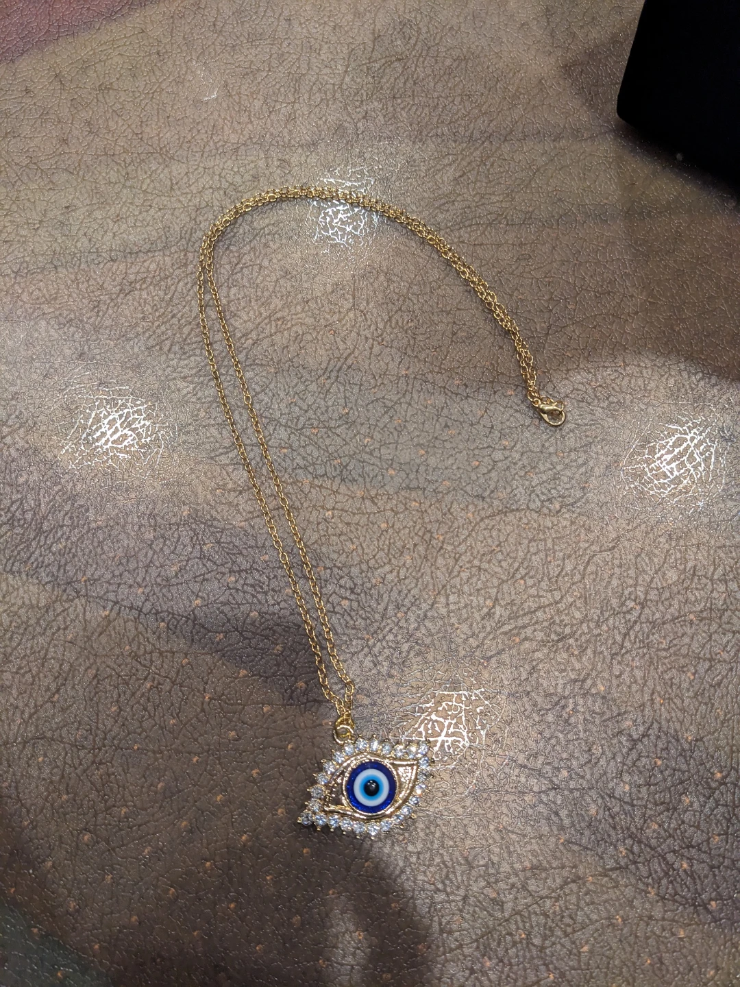 ⚽ Gold-tone Evil Eye Necklace - photo 3