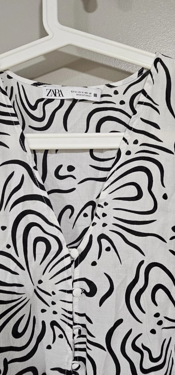 ZARA Black and White Floral Print Maxi Dress - photo 2